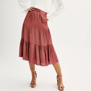 NWT Nine West Tiered Midi Skirt